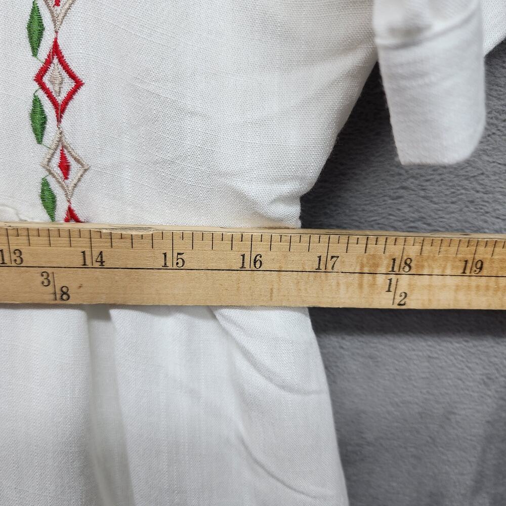 Orange Creek Dress Women L White Embroidered Boho Hippie Festival Side Seam Flaw - Picture 14 of 15